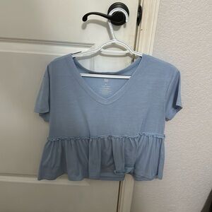 SO blue crop blouse Size M
